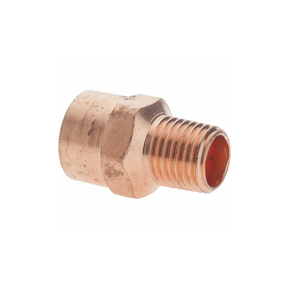 Value Collection Wrot Copper Pipe Adapter 1/2" x 1/4" Fitting, C x M