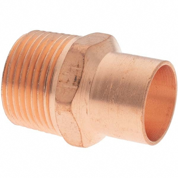 Wrot Copper Pipe Adapter: 5/8" x 3/4" Fitting, C x M