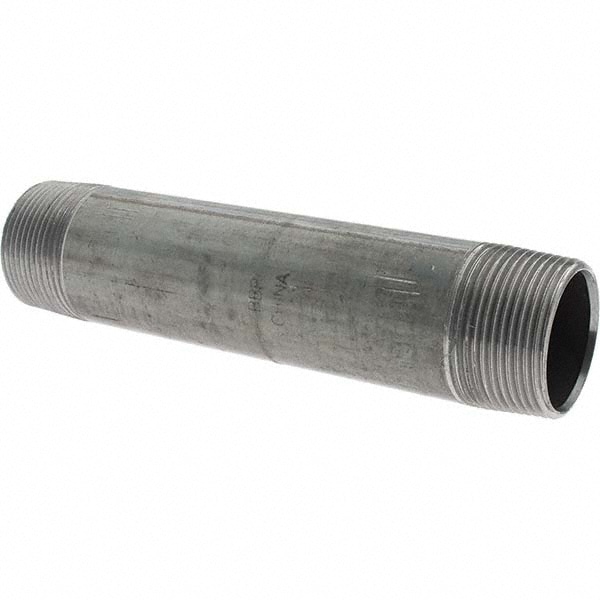 Black Pipe Nipple: 1-1/4" Dia x 7" Long, Schedule 40