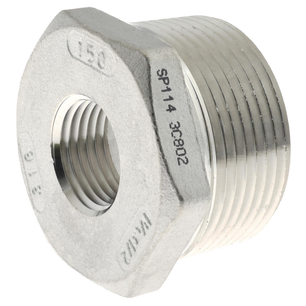 Value Collection - Pipe Hex Bushing: 1-14 x 1/2", 316 Stainless Steel ...