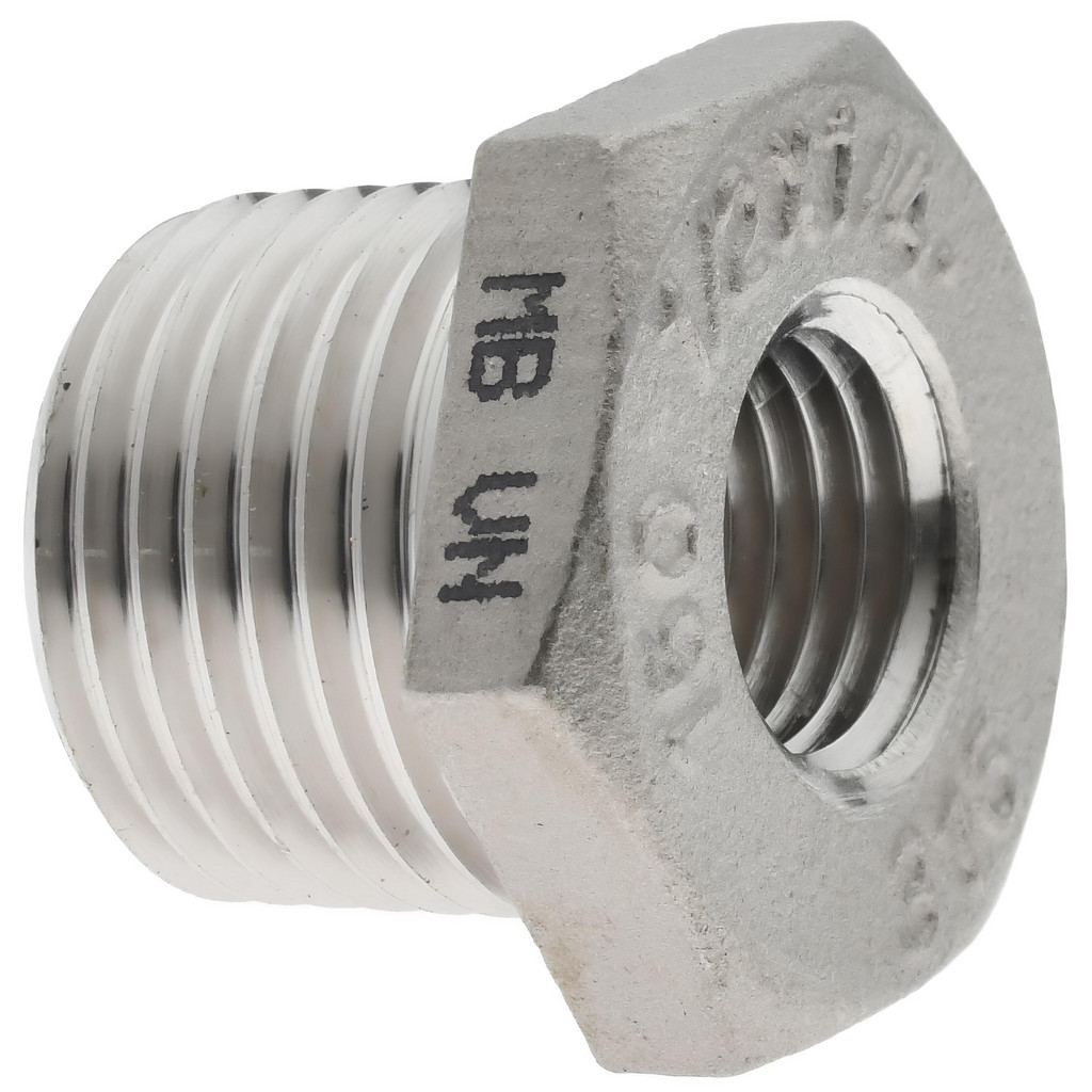 Value Collection - Pipe Hex Bushing: 1/2 x 1/4", 316 Stainless Steel ...