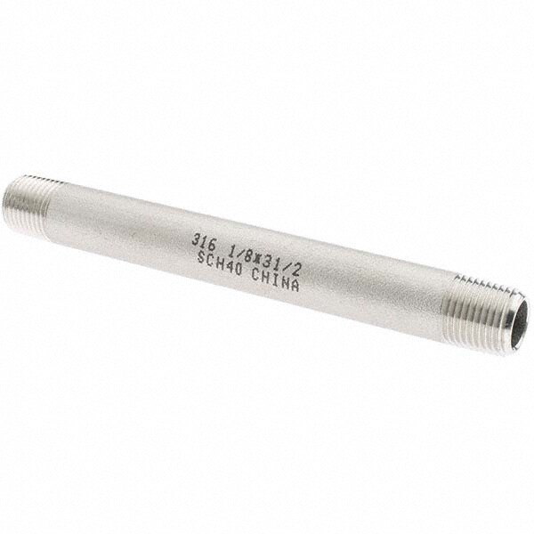 Stainless Steel Pipe Nipple: 1/8" Pipe, Grade 316 & 316L