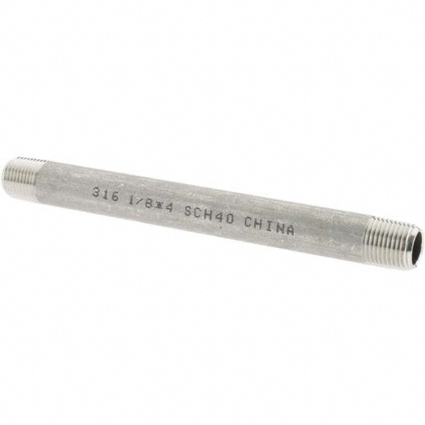 Stainless Steel Pipe Nipple: 1/8" Pipe, Grade 316 & 316L