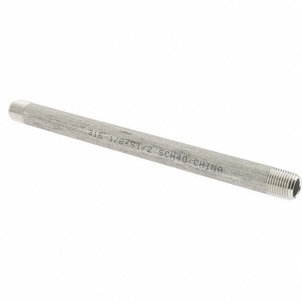 Stainless Steel Pipe Nipple: 1/8" Pipe, Grade 316 & 316L