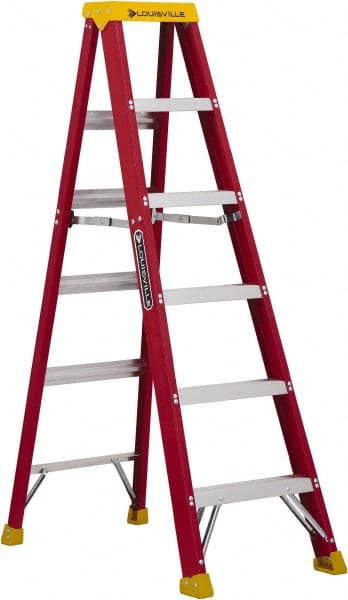 Louisville L-3016-06 5-Step Ladder: Fiberglass, Type IA, 6 OAH 