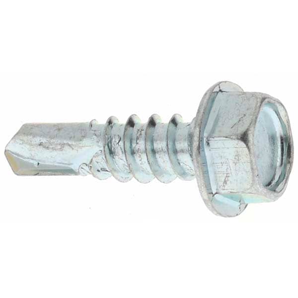 #12, Hex Washer Head, Hex Drive, 3/4" Length Under Head, #3 Point, Self Drilling Screw