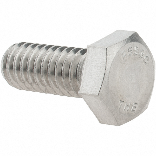 Hex Head Cap Screw: 5/16-18, 3/4" Length Under Head, Grade 18-8 Stainless Steel - 1/2" Hex