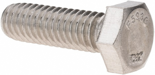 Hex Head Cap Screw: 5/16-18, 1" Length Under Head, Grade 18-8 Stainless Steel - 1/2" Hex