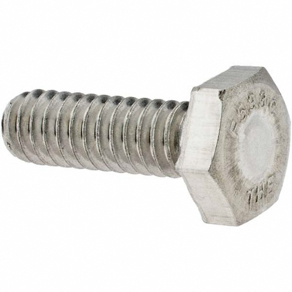 Hex Head Cap Screw: 1/4-20, 3/4" Length Under Head, Grade 18-8 Stainless Steel - 7/16" Hex