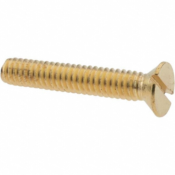 Machine Screw: 1/4-20 x 1-1/2" OAL, Flat Head, Slotted