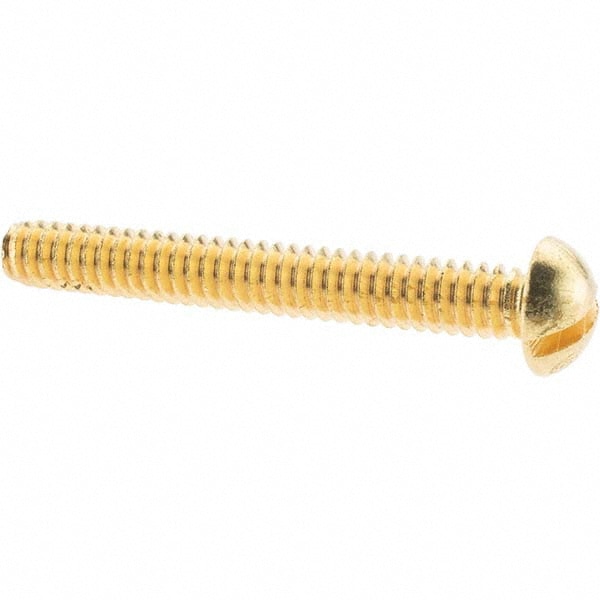 Machine Screw: #10-24 x 1-1/2" Length Under Head, Round Head, Slotted