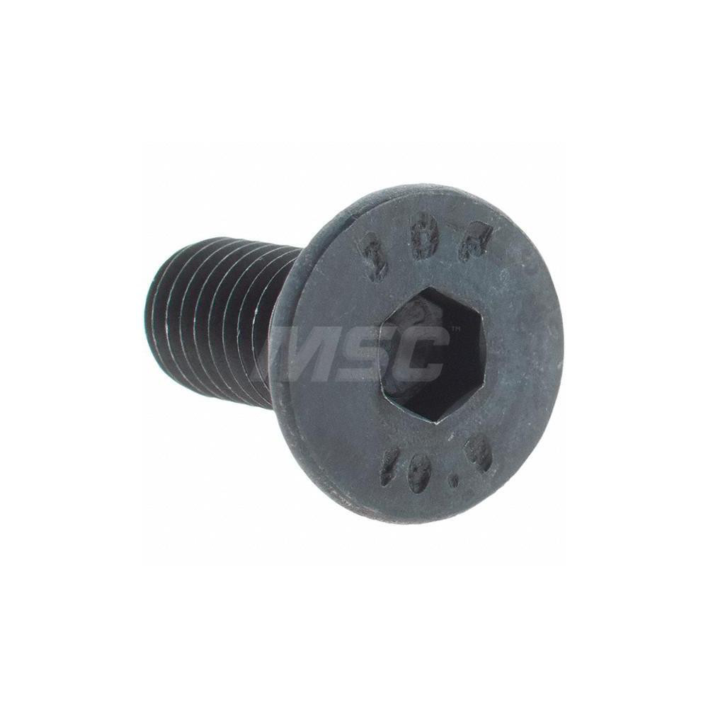 Value Collection Flat Socket Cap Screw M6x1, 12.9 Alloy Steel, Black
