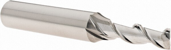 Square End Mill: 1/4" Dia, 3/4" LOC, 2 Flute, Solid Carbide