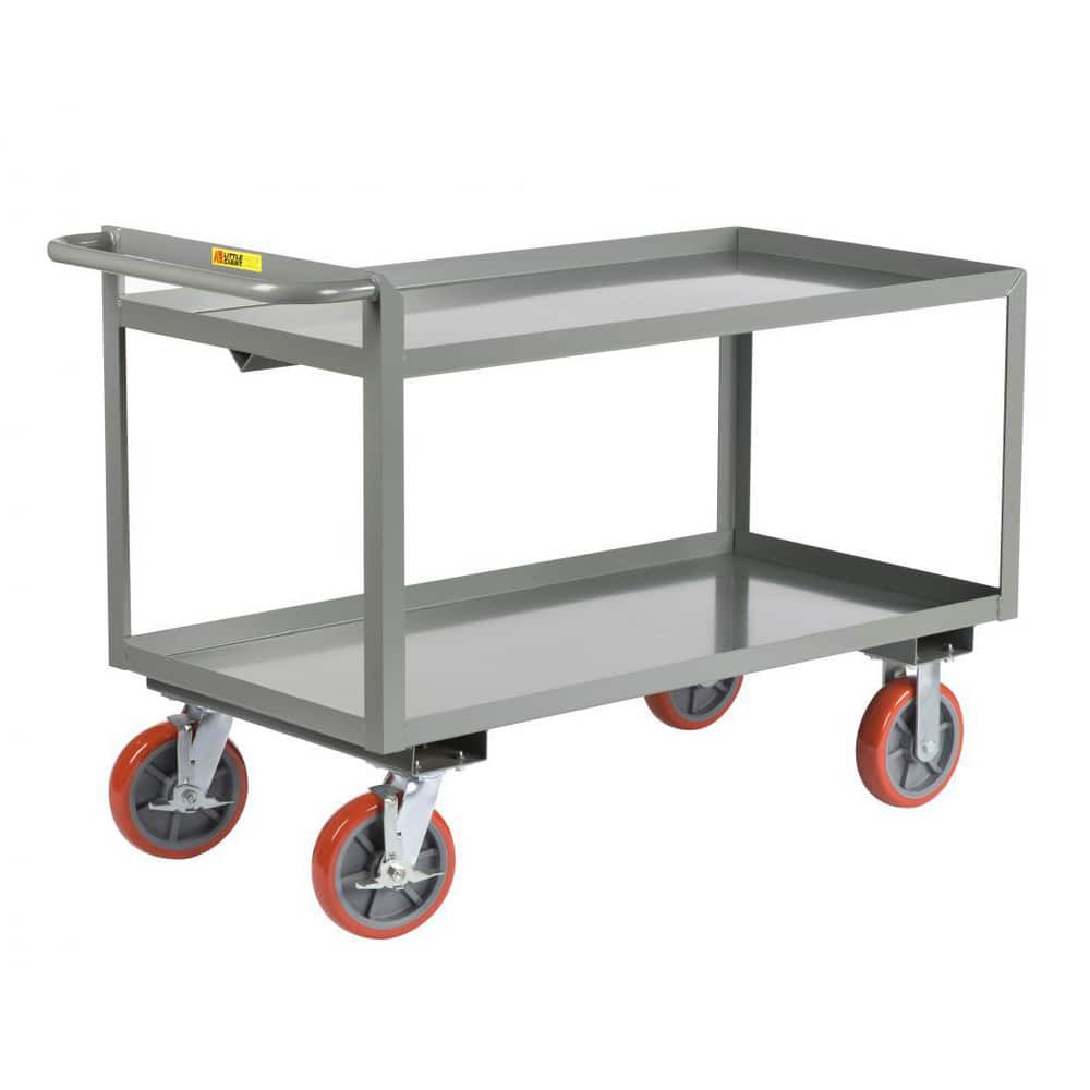 LITTLE GIANT GL-3048-8PYBK Shelf Utility Cart: Steel, Gray 