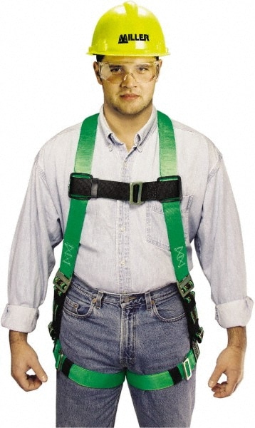 Fall Protection Harnesses: 400 Lb, Single D-Ring Style, Size Universal