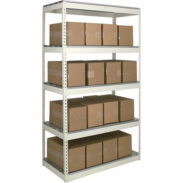 Hallowell 5 Shelf Starter Open Steel Shelving - 620 Lb Capacity, 96" Wide x 120" High x 36" Deep, Tan | Part #DRHC9636120-5S