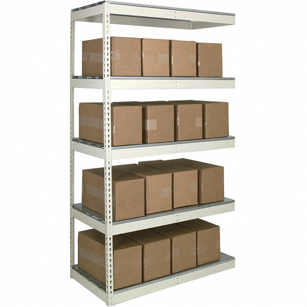Hallowell 5 Shelf Add-On Open Steel Shelving - 500 Lb Capacity, 72" Wide x 120" High x 30" Deep, Tan | Part #DRH7230120-5A