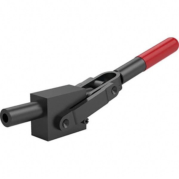 Standard Straight Line Action Clamp: 2499.88 lb Load Capacity, 1" Plunger Travel, Solid Base, Carbon Steel