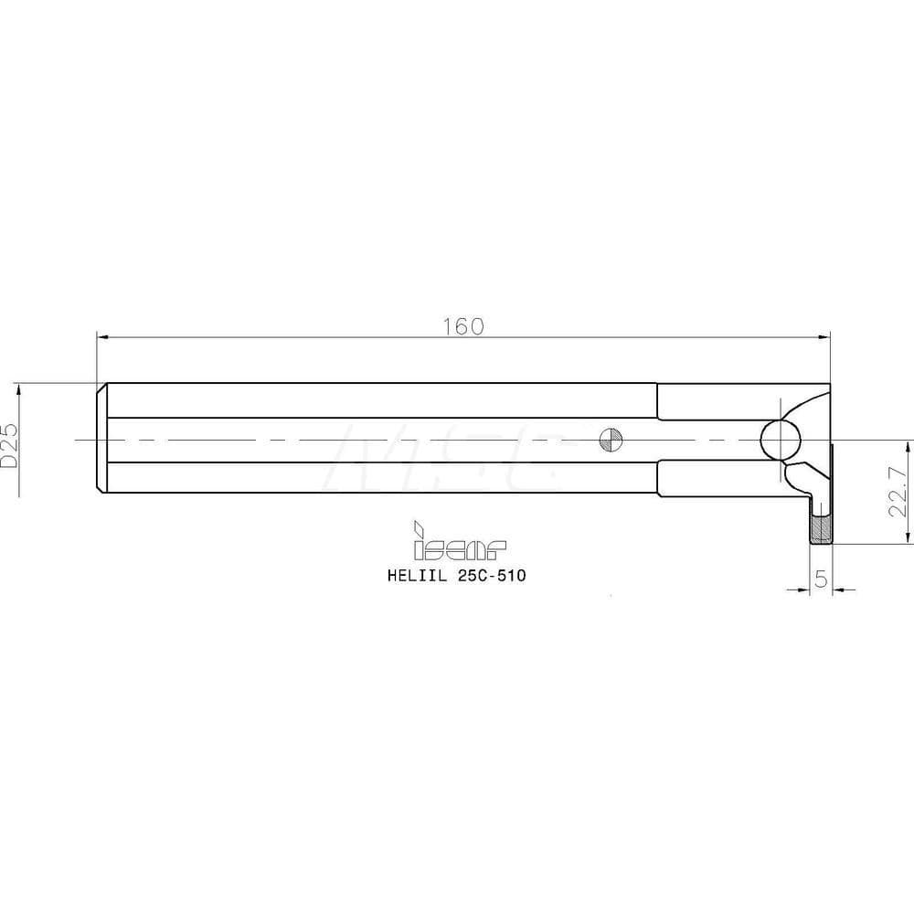 Iscar Indexable Grooving Toolholder: HELIIL25C-510, Internal, Left Hand  45378486 MSC Industrial Supply