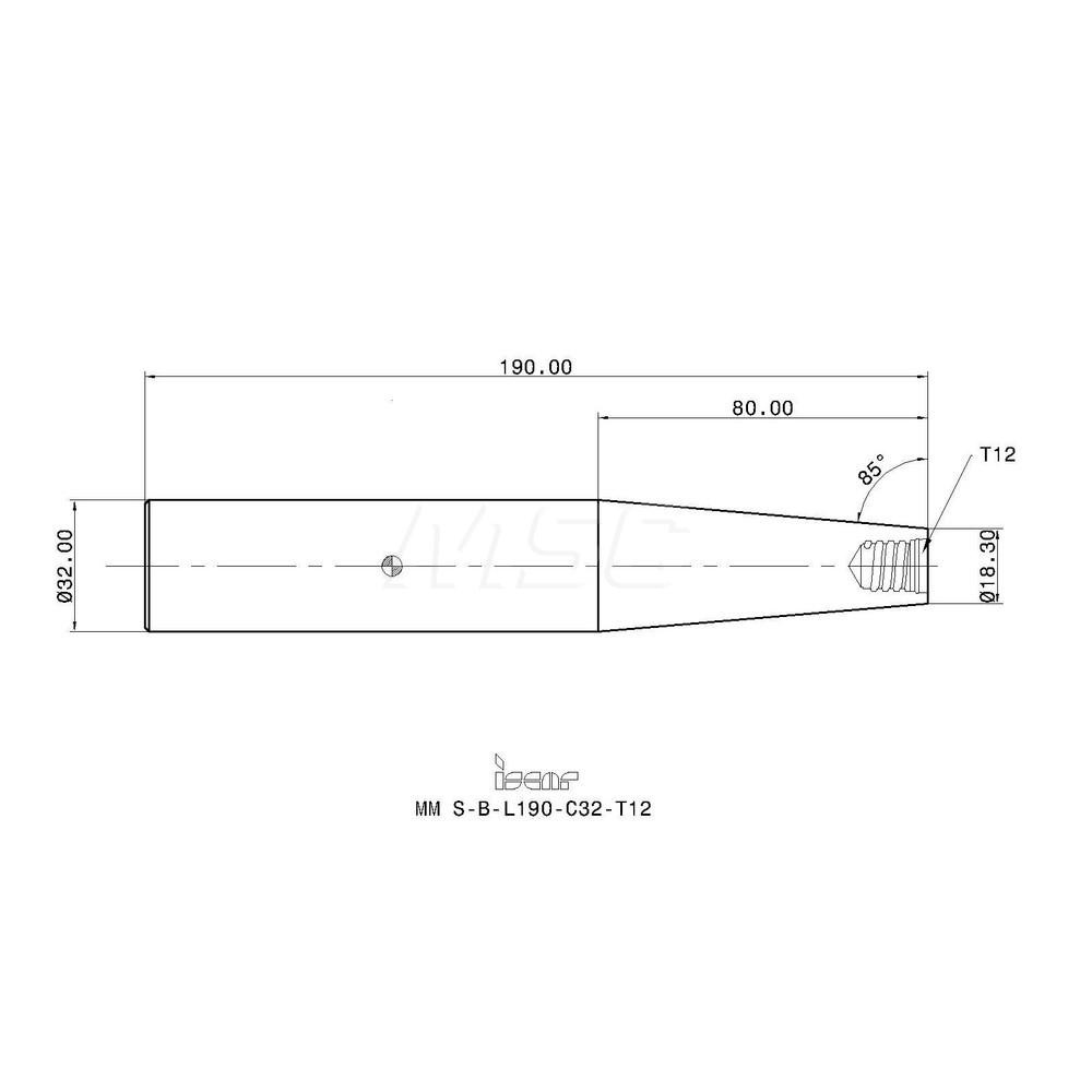 Iscar Replaceable Tip Milling Shank Series Multimaster, 80 mm