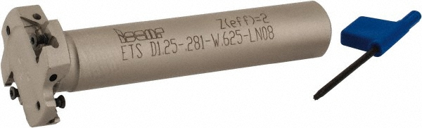 Iscar 3106151 Indexable Slotting Cutter: 0.281 Cutting Width, 1.25 Cutter Dia, Shank Connection, 0.312 Depth of Cut, 0.625 Hole, 0.625 Shank Dia, 3.179 Shank Length, Right Hand Cut Image