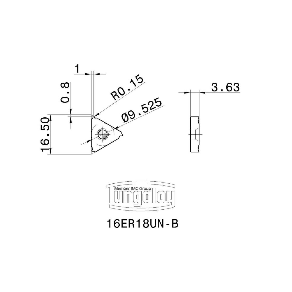 Tungaloy - Laydown Threading Insert: 16ER18UN-B AH725, Carbide | MSC ...