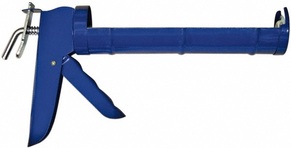 Half Barrel Manual Caulk & Adhesive Applicator: 1/10 gal - 12-1/2" Long, Blue, Use with 9 in Cartridges