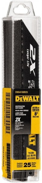 Dewalt DWA4188B25 Reciprocating Saw Blade: 8" Long, Bi-Metal 