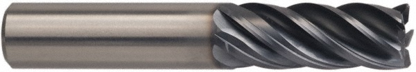 Kennametal 4048727 Corner Radius End Mill: 1/2" Dia, 1-1/4" LOC, 1/8" Radius, 5 Flutes, Solid Carbide Image