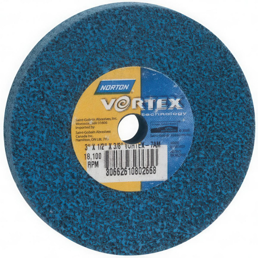 Norton Deburring Wheel: 3" Dia, 1/2" Face Width, 3/8" Hole, 9 Density, Aluminum Oxide - Medium Grade, Unitized | Part #66254420696