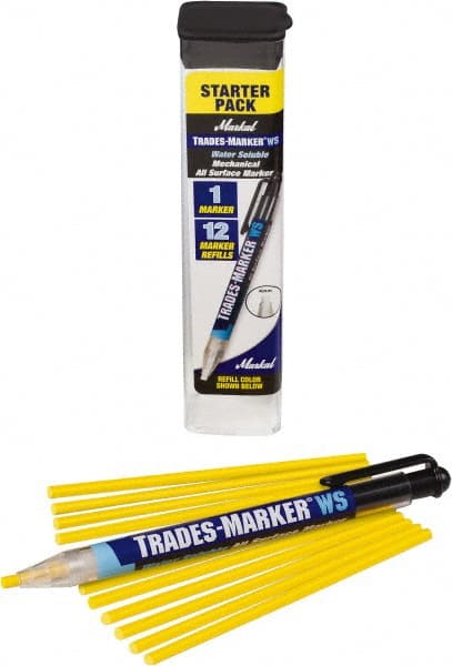 Markal 96191 All Purpose Wax Crayon Marker: Yellow, Flat Point 