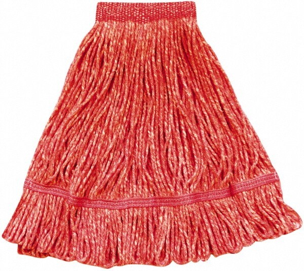 Wet Mop Loop: Clamp Jaw, Large, Red Mop, Blended Fiber