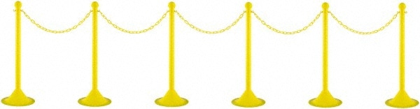 PRO-SAFE STN-KIT7-YLW-B 41" High Plastic Pedestrian Warning Post Kit Image