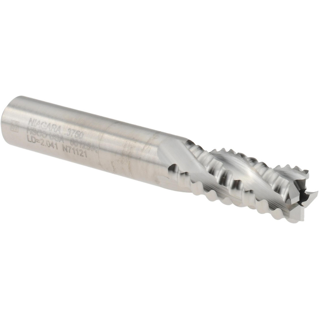 Niagara Cutter 17014077 Square End Mill: 3/8 Dia, 3/4 LOC, 3/8 Shank Dia, 2-1/2 OAL, 4 Flutes, Cobalt Image