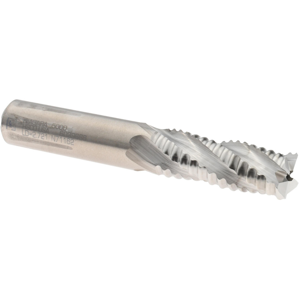 Niagara Cutter 17014087 Square End Mill: 1/2 Dia, 1-1/4 LOC, 1/2 Shank Dia, 3-1/4 OAL, 4 Flutes, Cobalt Image