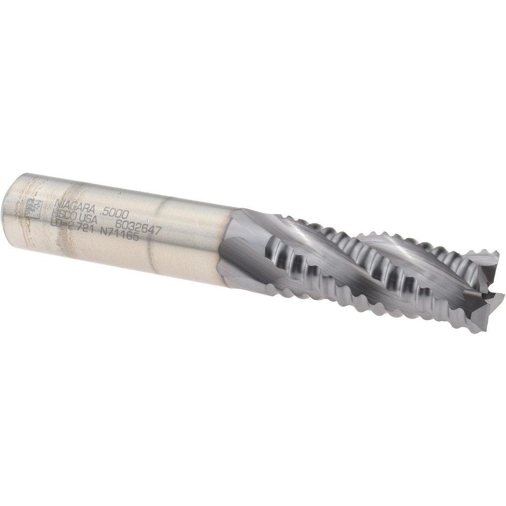 Niagara Cutter 17014090 Square End Mill: 1/2 Dia, 1-1/4 LOC, 1/2 Shank Dia, 3-1/4 OAL, 4 Flutes, Cobalt Image