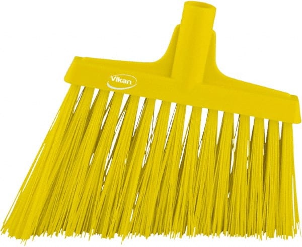 12" Wide, Yellow Synthetic Bristles, Angled Broom