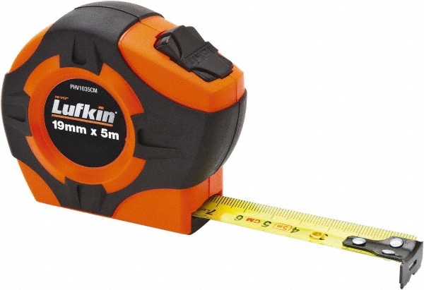 Tape Measure: 16' Long, 19 mm Width, Yellow Blade