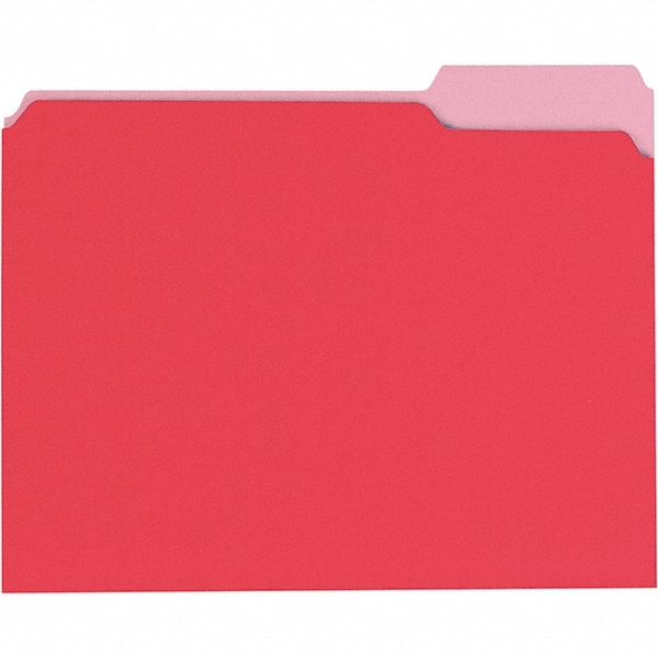 Universal One - File Folders With Top Tab: Letter, Red, 100 Pack 