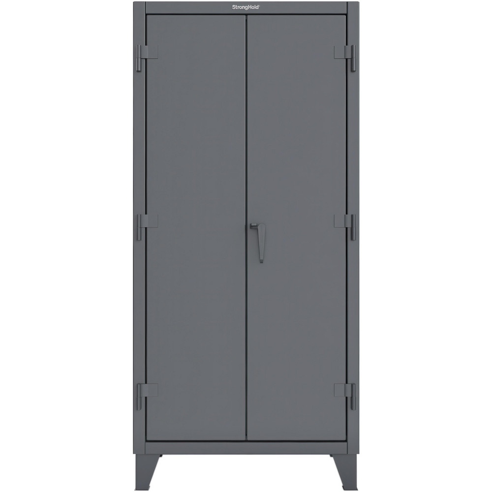 Steel Storage Cabinet, Shelf & Adjustable Shelf Cabinet: 36" Wide, 24" Deep, 78" High - 1950 lb Load Capacity, 4 Shelf, 0.000 Drawer, Padlock Hasp