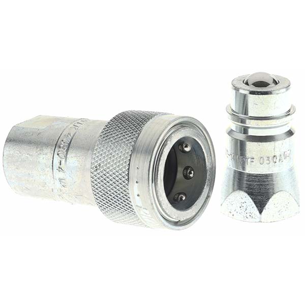 Hydraulic Hose Coupler: 0.5" ID, 8 mm, 1/2", 2,500 psi