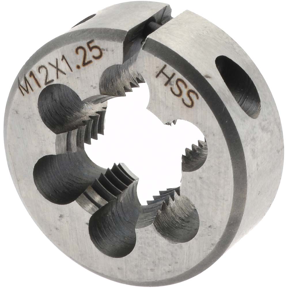 Round Die: M12 x 1.25, 1" OD, High Speed Steel