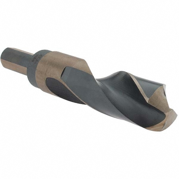 Mechanics Drill Bit: 57/64" Dia, 135 ° Point, High Speed Steel, Weldon Shank, Split Point