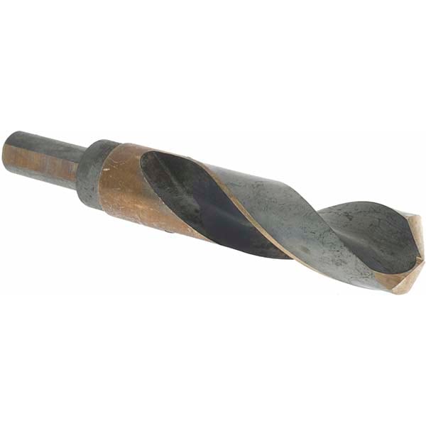 Mechanics Drill Bit: 53/64" Dia, 135 ° Point, High Speed Steel, Weldon Shank, Split Point