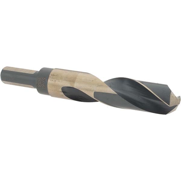 Mechanics Drill Bit: 51/64" Dia, 135 ° Point, High Speed Steel, Weldon Shank, Split Point