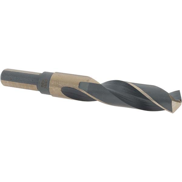 Mechanics Drill Bit: 43/64" Dia, 135 ° Point, High Speed Steel, Weldon Shank, Split Point