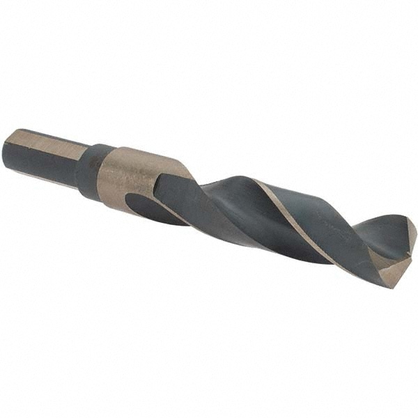 Mechanics Drill Bit: 21/32" Dia, 135 ° Point, High Speed Steel, Weldon Shank, Split Point