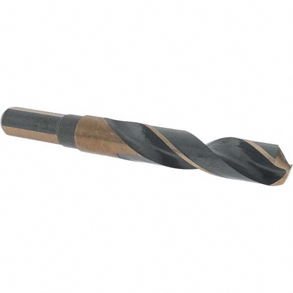 Mechanics Drill Bit: 19/32" Dia, 135 ° Point, High Speed Steel, Weldon Shank, Split Point