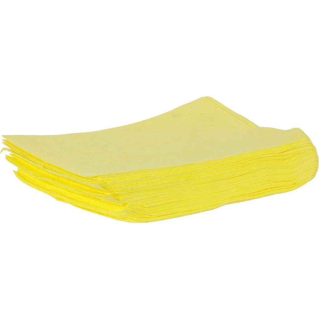 Brady SPC Sorbents Sorbent Pad: For Chemical & Hazmat, 15" x 18", Yellow | Part #Y2358278