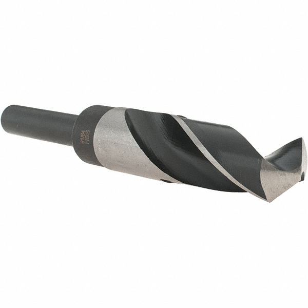 Reduced Shank Drill Bit: 61/64'' Dia, 1/2'' Shank Dia, 118 °, High Speed Steel